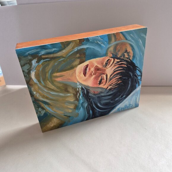 “Dreaming” Original Oil Painting by Robin White on Wood Panel 10” x 8” 1.5” - Picture 2 of 11